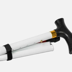 Laska biała podpórcza aluminiowa składana AMBUTECH